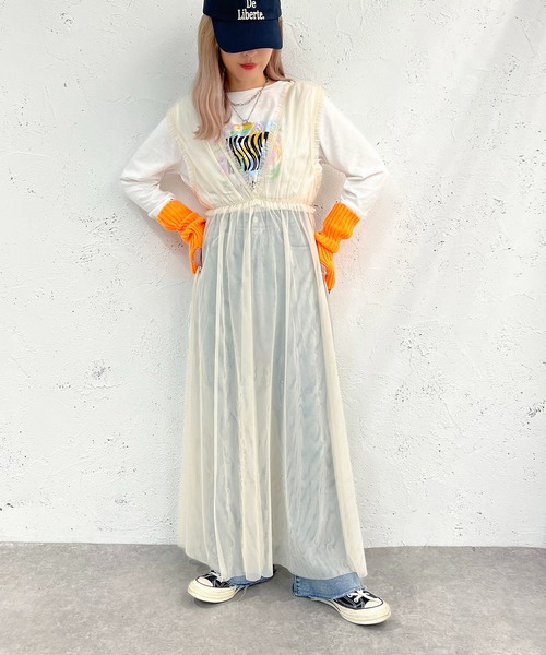 apres jour mignon(アプレジュールミニョン)の「チュールワンピース【ZOZOTOWN限定アイテム】(ワンピース・レディース・ブラック/アイボリー・X-LARGE/フリー)」の9枚目の写真