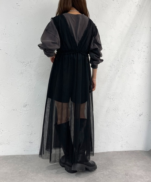 apres jour mignon(アプレジュールミニョン)の「チュールワンピース【ZOZOTOWN限定アイテム】(ワンピース・レディース・ブラック/アイボリー・X-LARGE/フリー)」の19枚目の写真