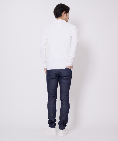 Blue Standard (ブルースタンダード)の「【BLUE STANDARD/ブルースタンダード】ストレッチ リブニット ハイネック モックネック(ニット/セーター・メンズ・ホワイト/チャコールグレー/ブラック・MEDIUM/LARGE/X-LARGE)」の7枚目の写真