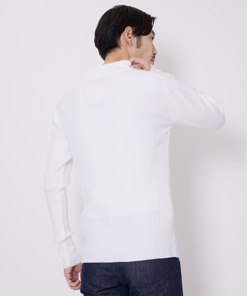 Blue Standard (ブルースタンダード)の「【BLUE STANDARD/ブルースタンダード】ストレッチ リブニット ハイネック モックネック(ニット/セーター・メンズ・ホワイト/チャコールグレー/ブラック・MEDIUM/LARGE/X-LARGE)」の11枚目の写真