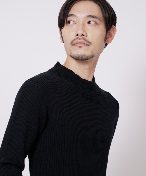 Blue Standard (ブルースタンダード)の「【BLUE STANDARD/ブルースタンダード】ストレッチ リブニット ハイネック モックネック(ニット/セーター・メンズ・ホワイト/チャコールグレー/ブラック・MEDIUM/LARGE/X-LARGE)」の22枚目の写真