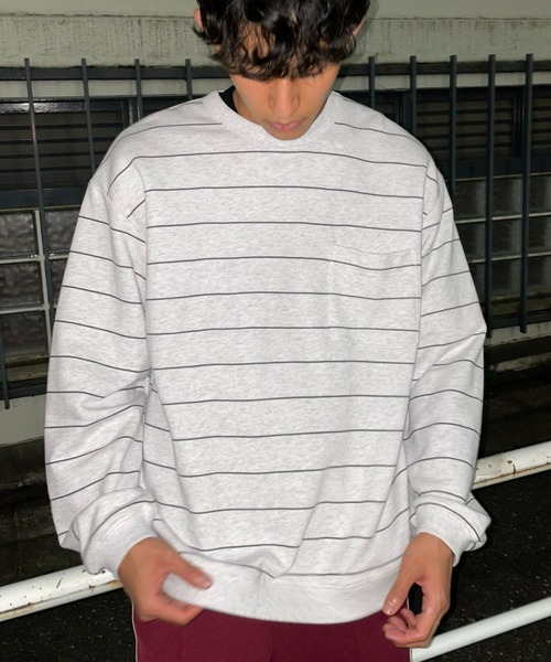 CIAOPANIC（チャオパニック）の「プリントボーダースウェットプルオーバー（Tシャツ/カットソー・メンズ・グレー/ブルー/グリーン・MEDIUM/LARGE）」の2枚目の写真