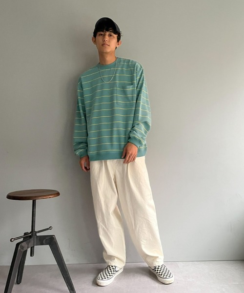 CIAOPANIC（チャオパニック）の「プリントボーダースウェットプルオーバー（Tシャツ/カットソー・メンズ・グレー/ブルー/グリーン・MEDIUM/LARGE）」の20枚目の写真