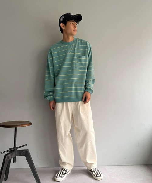 CIAOPANIC（チャオパニック）の「プリントボーダースウェットプルオーバー（Tシャツ/カットソー・メンズ・グレー/ブルー/グリーン・MEDIUM/LARGE）」の21枚目の写真
