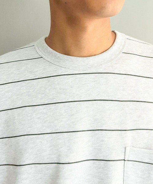 CIAOPANIC（チャオパニック）の「プリントボーダースウェットプルオーバー（Tシャツ/カットソー・メンズ・グレー/ブルー/グリーン・MEDIUM/LARGE）」の4枚目の写真