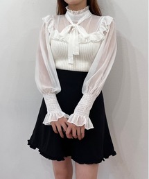 titty＆Co. PETIT by poyo | 【titty&Co.PETIT by POYO】【2way】チュール切替フリルトップス(シャツ/ブラウス)