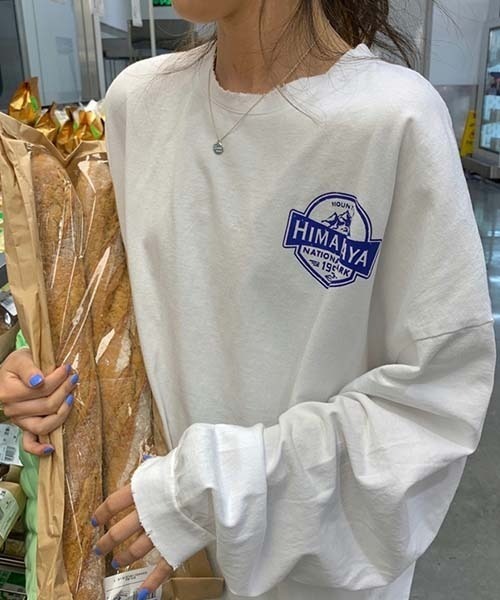 SONA（ソナ）の「SONYUNARA HIMALAYAプリントオーバーフィット長袖Tシャツ（Tシャツ/カットソー・レディース・グレー/ホワイト・FREE）」の6枚目の写真