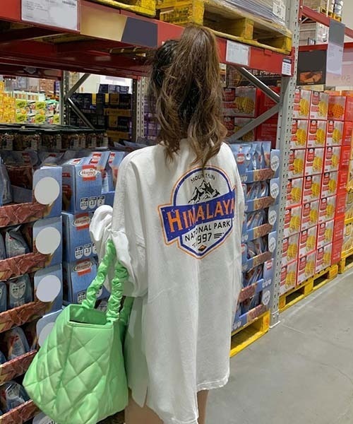 SONA（ソナ）の「SONYUNARA HIMALAYAプリントオーバーフィット長袖Tシャツ（Tシャツ/カットソー・レディース・グレー/ホワイト・FREE）」の7枚目の写真