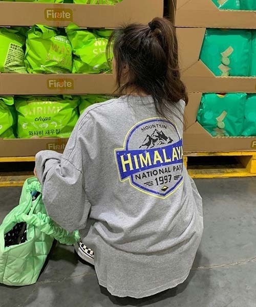 SONA（ソナ）の「SONYUNARA HIMALAYAプリントオーバーフィット長袖Tシャツ（Tシャツ/カットソー・レディース・グレー/ホワイト・FREE）」の14枚目の写真