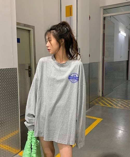 SONA（ソナ）の「SONYUNARA HIMALAYAプリントオーバーフィット長袖Tシャツ（Tシャツ/カットソー・レディース・グレー/ホワイト・FREE）」の10枚目の写真
