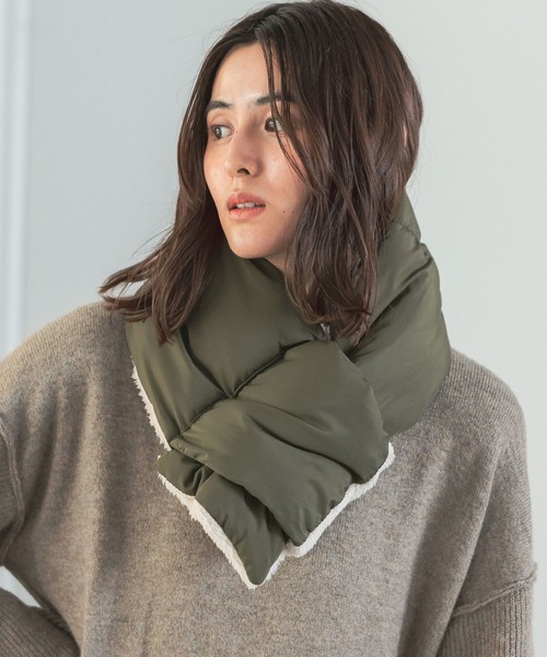 LEPSIM(レプシィム)の「中綿&ボア2WAYマフラー 299602(マフラー・レディース・ブラック/ベージュ/カーキ・ONE SIZE)」の3枚目の写真