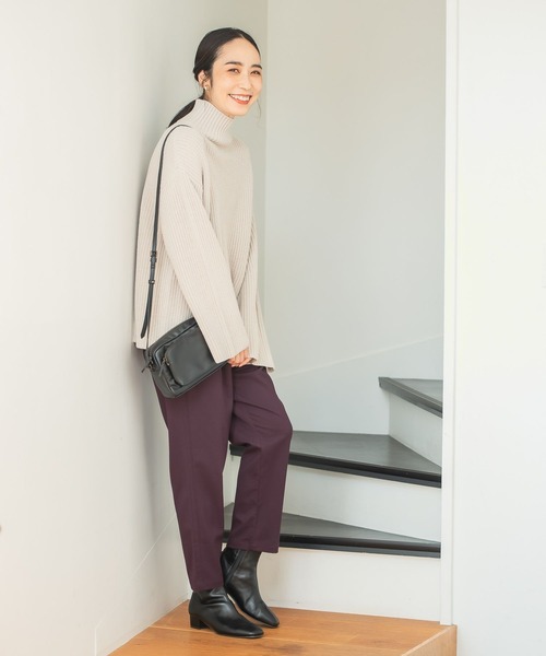 studio CLIP（スタディオクリップ）の「【お手入れラクラクニット】5ゲージ畔タートルニットプルオーバー（ニット/セーター・レディース・アイボリー/ネイビー/パープル/グリーン・FREE）」の19枚目の写真