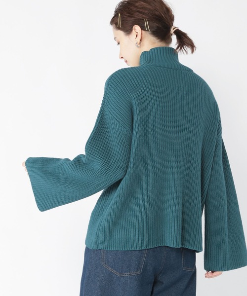 studio CLIP（スタディオクリップ）の「【お手入れラクラクニット】5ゲージ畔タートルニットプルオーバー（ニット/セーター・レディース・アイボリー/ネイビー/パープル/グリーン・FREE）」の21枚目の写真