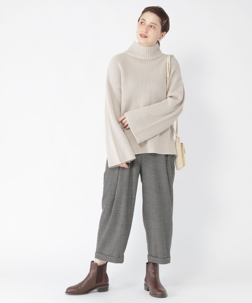 studio CLIP（スタディオクリップ）の「【お手入れラクラクニット】5ゲージ畔タートルニットプルオーバー（ニット/セーター・レディース・アイボリー/ネイビー/パープル/グリーン・FREE）」の22枚目の写真