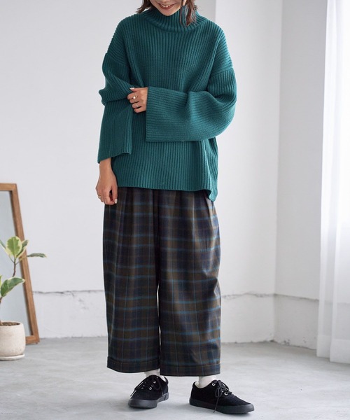 studio CLIP（スタディオクリップ）の「【お手入れラクラクニット】5ゲージ畔タートルニットプルオーバー（ニット/セーター・レディース・アイボリー/ネイビー/パープル/グリーン・FREE）」の10枚目の写真