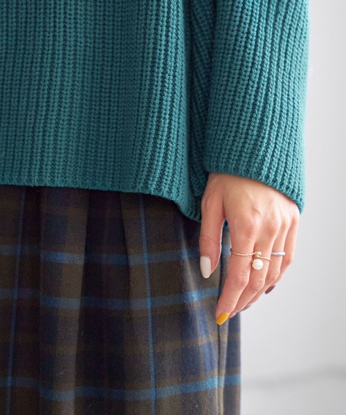 studio CLIP（スタディオクリップ）の「【お手入れラクラクニット】5ゲージ畔タートルニットプルオーバー（ニット/セーター・レディース・アイボリー/ネイビー/パープル/グリーン・FREE）」の11枚目の写真