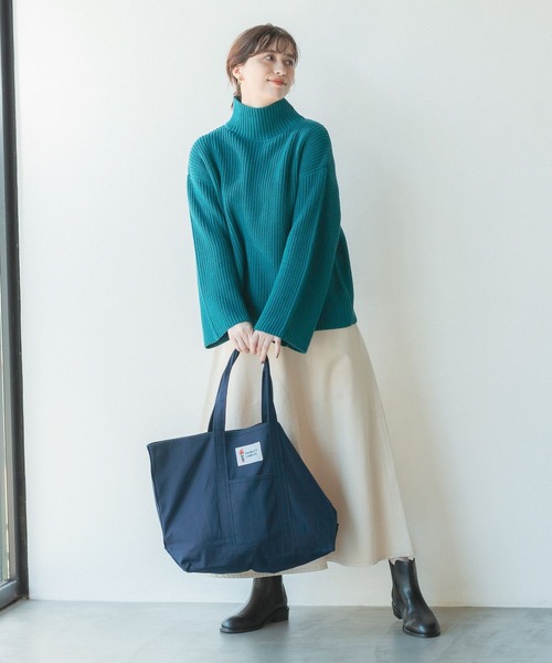 studio CLIP（スタディオクリップ）の「【お手入れラクラクニット】5ゲージ畔タートルニットプルオーバー（ニット/セーター・レディース・アイボリー/ネイビー/パープル/グリーン・FREE）」の15枚目の写真