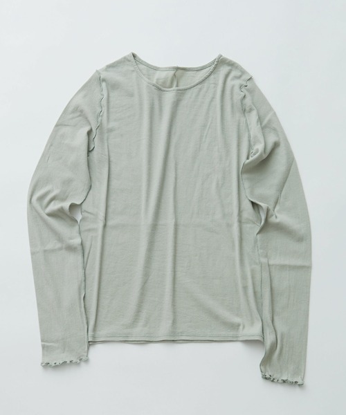 yuni（ユニ　）の「△60/-強撚ストレッチフライス　クルーネックプルオーバー（Tシャツ/カットソー・レディース・ホワイト/ブラック/ブルー/グリーン/イエロー/グレー/チャコールグレー・FREE）」の5枚目の写真