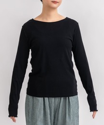 △60/-強撚ストレッチフライス　クルーネックプルオーバー