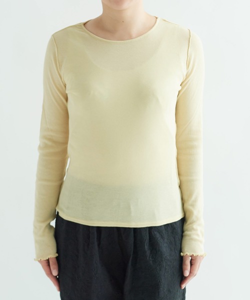 △60/-強撚ストレッチフライス クルーネックプルオーバー（T