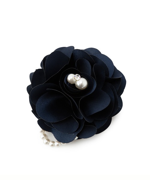 ROPE' PICNIC（ロペピクニック）の「シャイニーフラワーパールコサージュ（ブローチ/コサージュ・レディース・グレー/ネイビー・FREE）」の6枚目の写真