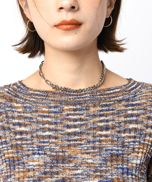 SPIRALGIRL（スパイラルガール）の「カットアウトマルチカラーリブニット（ニット/セーター・レディース・ブラック系/ブルー系/イエロー系・FREE）」の13枚目の写真