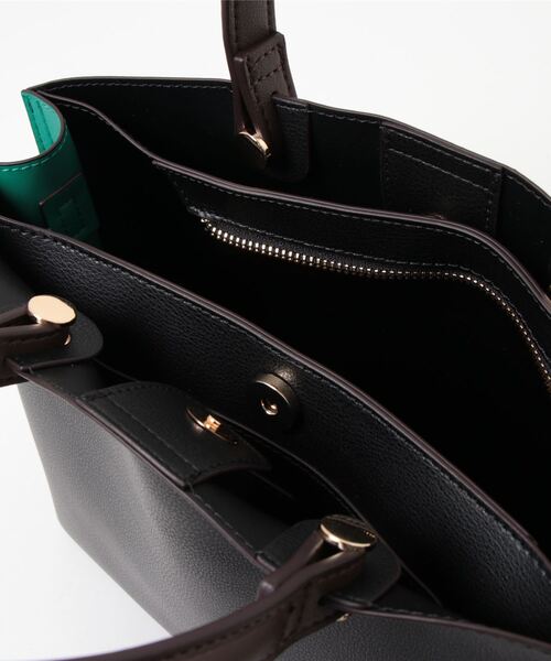 N.（N. Natural Beauty Basic）（エヌエヌナチュラルビューティーベーシック）の「サイドカラーリングミニショルダーバッグ（トートバッグ・レディース・ブラック/ベージュ・ﾌﾘ-）」の15枚目の写真