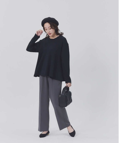 HONEYSUCKLE ROSE（ハニーサックルローズ）の「【HONEYSUCKLE ROSE】nobeeワイドパンツ（スラックス・レディース・ブラック/グレー/ベージュ・XS/S/M/L）」の18枚目の写真
