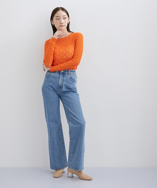 ADAM ET ROPE'（アダムエロペ）の「ストレッチレースプルオーバー（その他トップス・レディース・オレンジ/キナリ/ブラック・FREE）」の14枚目の写真