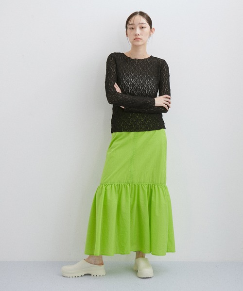 ADAM ET ROPE'（アダムエロペ）の「ストレッチレースプルオーバー（その他トップス・レディース・オレンジ/キナリ/ブラック・FREE）」の11枚目の写真