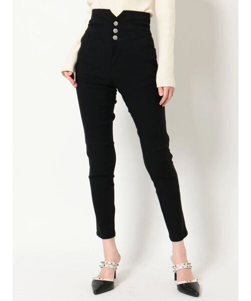 RESEXXY（リゼクシー）の「3連ボタンハイウエストスキニーパンツ（その他パンツ・レディース・ブラック/ベージュ・MEDIUM/SMALL）」の19枚目の写真