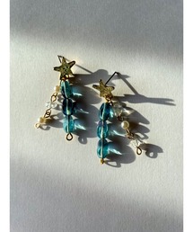 【Occhocochoi】gold star Czechbeads tassel pierce(MA)