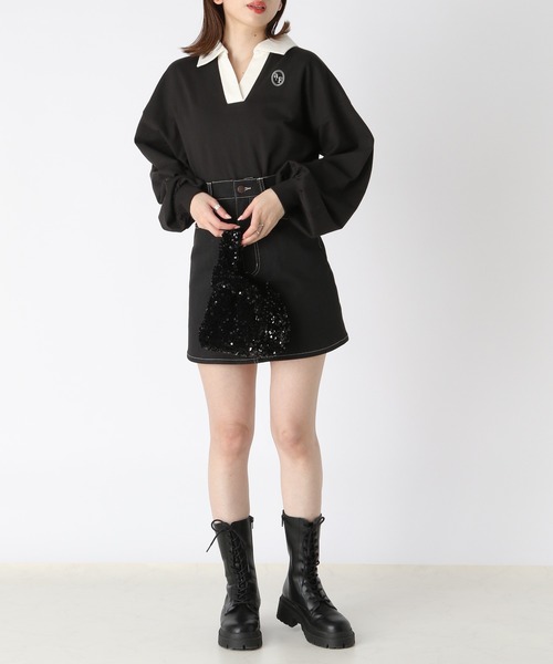 Heather（ヘザー）の「配色襟スウェットプルオーバー　189226（スウェット・レディース・アイボリー/ブラック/グレー・FREE）」の9枚目の写真