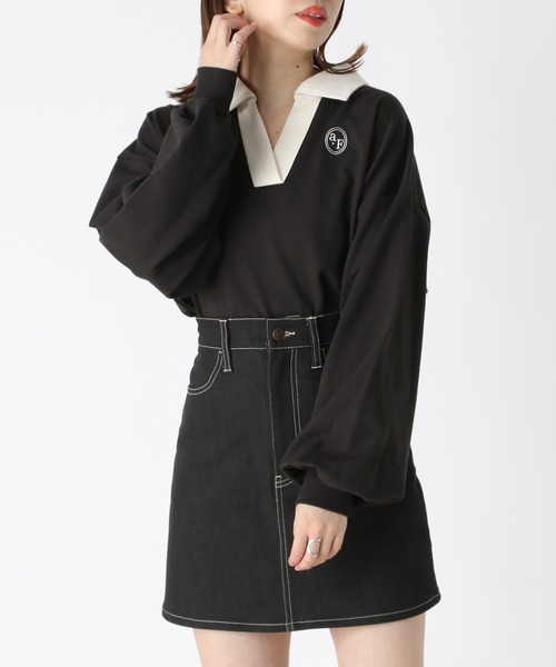 Heather（ヘザー）の「配色襟スウェットプルオーバー　189226（スウェット・レディース・アイボリー/ブラック/グレー・FREE）」の11枚目の写真