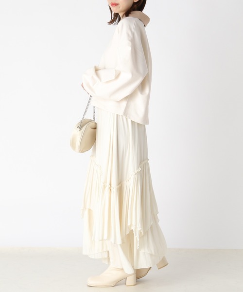 Heather（ヘザー）の「配色襟スウェットプルオーバー　189226（スウェット・レディース・アイボリー/ブラック/グレー・FREE）」の6枚目の写真