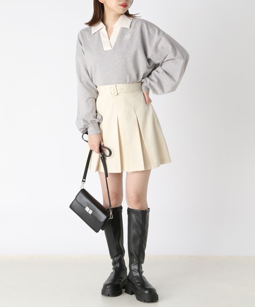 Heather（ヘザー）の「配色襟スウェットプルオーバー　189226（スウェット・レディース・アイボリー/ブラック/グレー・FREE）」の14枚目の写真