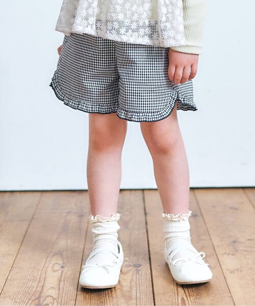 apres les cours（アプレレクール）の「花びらフリルショートパンツ（その他パンツ・キッズ・ミント/その他3/ラベンダー/インディゴブルー/チェック・100/110/120/140/130/80/90）」の5枚目の写真