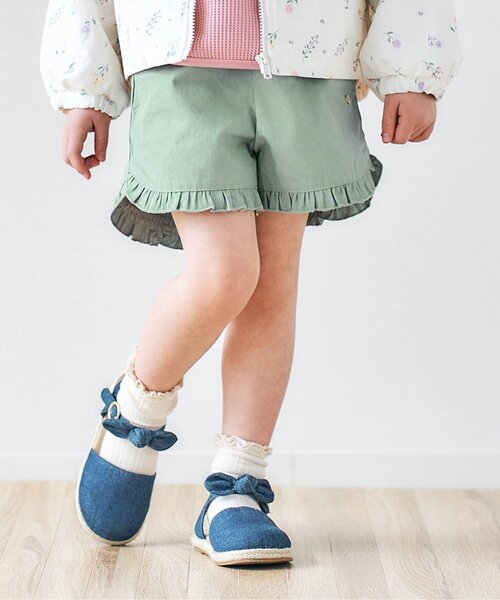 apres les cours（アプレレクール）の「花びらフリルショートパンツ（その他パンツ・キッズ・ミント/その他3/ラベンダー/インディゴブルー/チェック・100/110/120/140/130/80/90）」の2枚目の写真