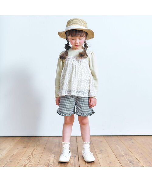 apres les cours（アプレレクール）の「花びらフリルショートパンツ（その他パンツ・キッズ・ミント/その他3/ラベンダー/インディゴブルー/チェック・100/110/120/140/130/80/90）」の13枚目の写真