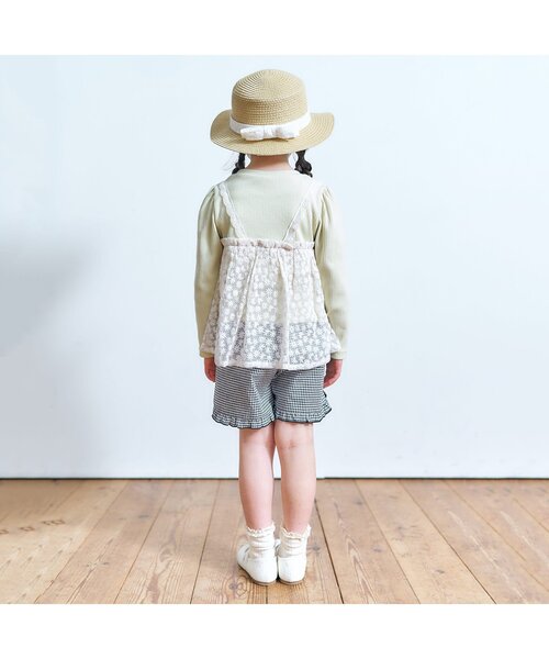 apres les cours（アプレレクール）の「花びらフリルショートパンツ（その他パンツ・キッズ・ミント/その他3/ラベンダー/インディゴブルー/チェック・100/110/120/140/130/80/90）」の14枚目の写真