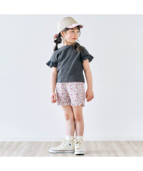 apres les cours（アプレレクール）の「花びらフリルショートパンツ（その他パンツ・キッズ・ミント/その他3/ラベンダー/インディゴブルー/チェック・100/110/120/140/130/80/90）」の16枚目の写真