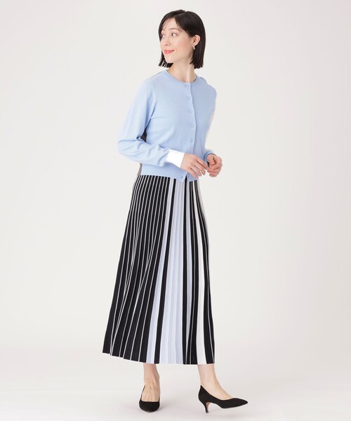 CAST:(キャストコロン)の「【1枚で着映える】バイカラーニットカーディガン(ニット/セーター・レディース・ネイビー/オフホワイト/ブルー・M)」の7枚目の写真