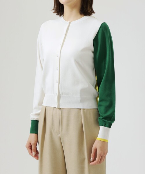 CAST:(キャストコロン)の「【1枚で着映える】バイカラーニットカーディガン(ニット/セーター・レディース・ネイビー/オフホワイト/ブルー・M)」の10枚目の写真