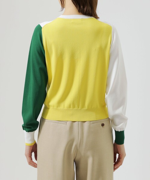 CAST:(キャストコロン)の「【1枚で着映える】バイカラーニットカーディガン(ニット/セーター・レディース・ネイビー/オフホワイト/ブルー・M)」の8枚目の写真