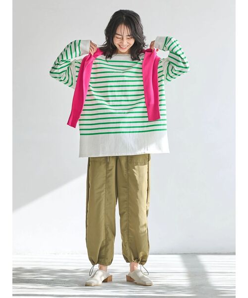 Green Parks(グリーンパークス)の「RUPIS. ニットミュール(サンダル・レディース・ブラック/ホワイト系その他2/ライトブラウン・XS/S/L/XL/M)」の7枚目の写真