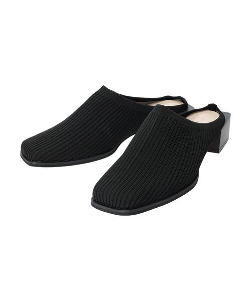 Green Parks(グリーンパークス)の「RUPIS. ニットミュール(サンダル・レディース・ブラック/ホワイト系その他2/ライトブラウン・XS/S/L/XL/M)」の1枚目の写真