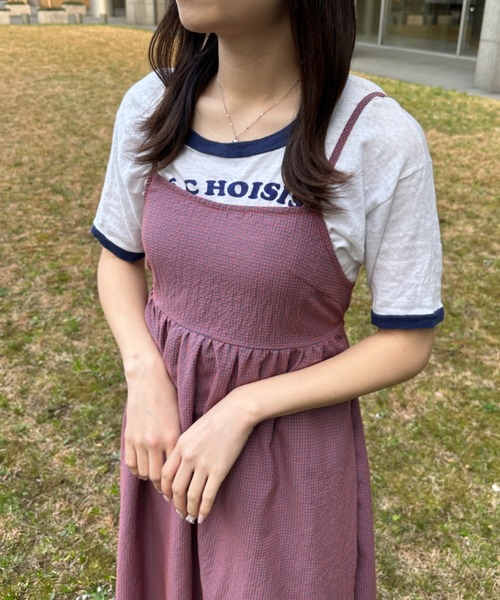 kutir(クティール)の「コロレバックリボンチェックキャミワンピース(ワンピース・レディース・ブルー/グリーン/レッド/イエロー/パープル・FREE)」の5枚目の写真