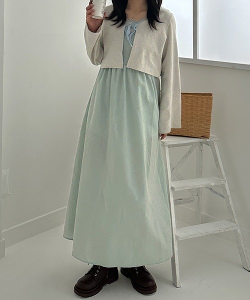 kutir(クティール)の「コロレバックリボンチェックキャミワンピース(ワンピース・レディース・ブルー/グリーン/レッド/イエロー/パープル・FREE)」の9枚目の写真