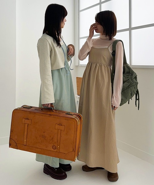 kutir(クティール)の「コロレバックリボンチェックキャミワンピース(ワンピース・レディース・ブルー/グリーン/レッド/イエロー/パープル・FREE)」の7枚目の写真