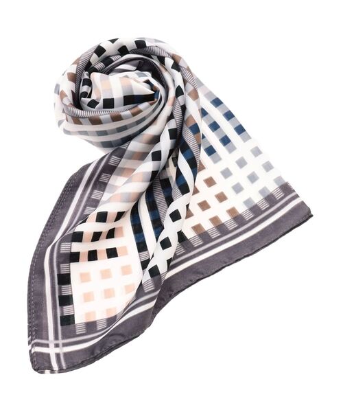 dazzlin（ダズリン）の「カラフルチェックスカーフ（バンダナ/スカーフ・レディース・ブラック/ネイビー/グリーン・FREE）」の2枚目の写真